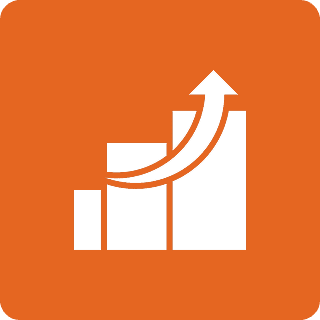 Flexible, Scalable Support Growth chart icon with upward arrow.